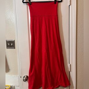 LuLaRoe solid red maxi skirt